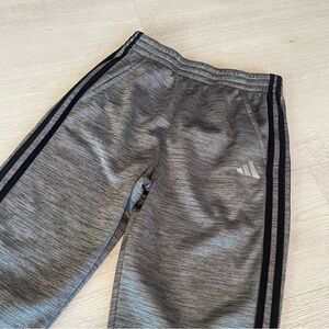NWOT Boys ADIDAS Regular Fit Athletic Pants, Large, Gray with Black Stripes